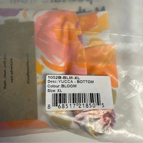 Stone Fox Free People Bikini Bottom Yucca Bottom in Bloom XL Peach Floral Beach - Picture 11 of 11